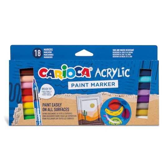 CARIOCA® Acrylic Brush Tip Paint Markers Set